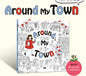 Around My Town Korean Coloring Book - Relaxing Gift featuring cute hand-drawn town illustrations, perfect for adults and kids, stress-relief, creative activity, and Korean stationery.