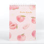 A4 Pink Peach Coil Sketch Book with Cute Peach Illustrations - Kawaii Planner