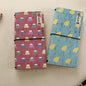 Spring Flower Kraft Journals made from recycled paper, featuring colorful mountain and leaf designs, set of two notebooks, eco-friendly kawaii stationery.