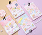 Pink Leather Journal with Magnetic Buckle and Bookmark in Kawaii Style, Available in Four Designs Featuring Cute Characters (A, B, C, D)