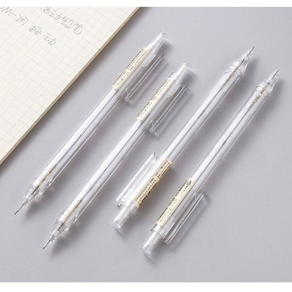 0.5mm transparent mechanical pencil set for office and student use, clear body, fine point, smooth writing, professional stationery, ideal for school, college, and office supplies