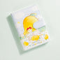 Magnetic Buckle Leather Planner with Lemon Girl Design featuring cute kawaii illustrations of a girl, rabbit, and cat with mangoes, perfect for daily organization.