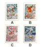 Pink Floral Garden Planner - 196 Pages Leather Notebook in four designs labeled A, B, C, and D, featuring various floral patterns with a clasp closure.