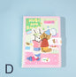 Kubi and Rache Leather Notebook - A5 Magnetic Buckle with cute bunny and bear design, pink and green checkered cover, kawaii stationary gift.