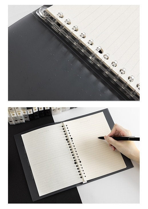 B5 Stars and Moons PVC cover planner with water-resistant cover, spiral binding, and lined pages. Perfect for journaling, scheduling, and note-taking in kawaii style.