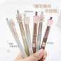 Kawaii Animal Gel Pens 0.5mm Black Ink - 6 Pack with cute animal designs on pen caps displayed in hand.