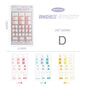 Reusable Colorful Sticky Label Set - 162 pieces in various shapes and pastel colors arranged on a white 110mm x 196mm sheet. The set includes pink, blue, green, and yellow labels ideal for organizing planners, journals, and office documents.