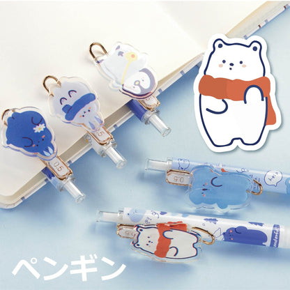 Love the Earth Gel Pen - 0.5mm Micro Point featuring cute illustrations of kawaii animals like a bear and other cute characters with earth-friendly messages, perfect for journaling and note-taking.