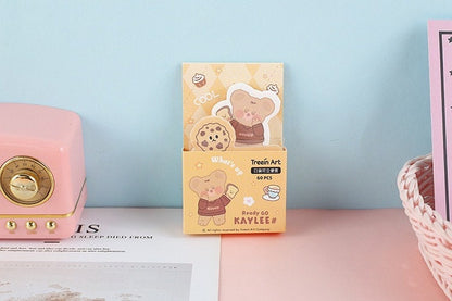 Milk Tea Weekend Sticky Notepad - 60 Pages Memo with adorable bear design and milk tea theme, kawaii sticky notes perfect for journaling and reminders.