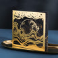 3D Starlight Studio pop up card featuring a golden starlight design with waves, moon, and stars on a dark background, perfect for all occasions.