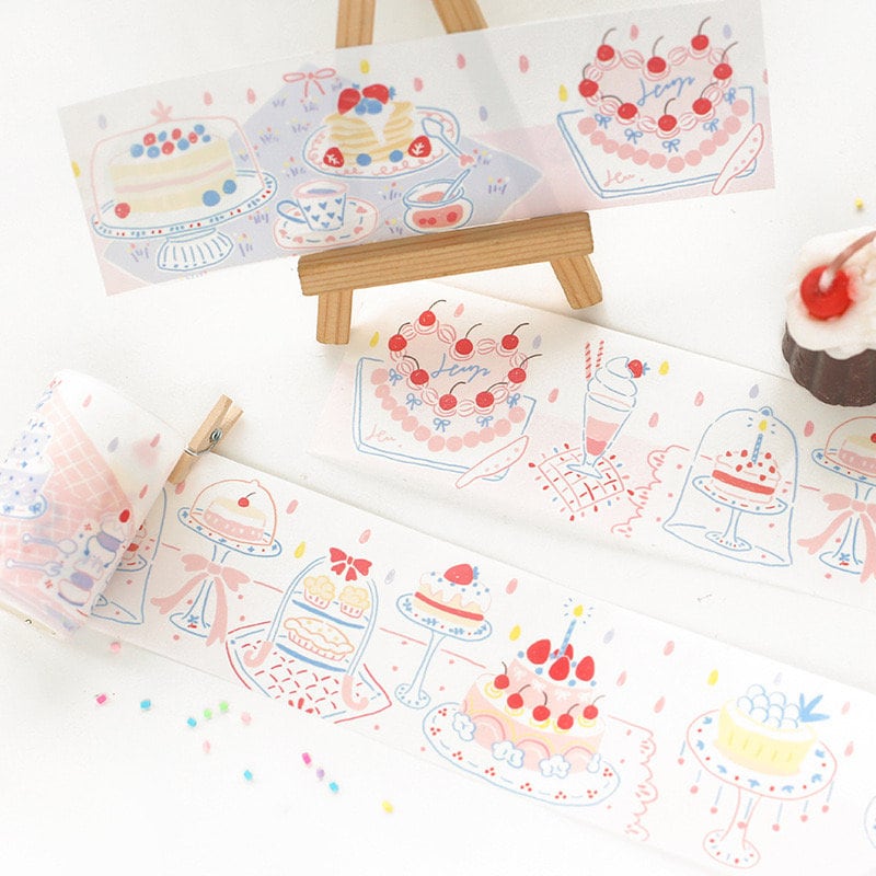 3m Wonderful Life Washi Tape featuring Christmas-themed illustrations and festive desserts for DIY crafts.