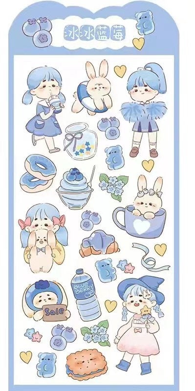 Kawaii Gold Foil Jelly Stickers featuring cute characters, adorable animals, and whimsical objects in pastel colors for craft and DIY projects.