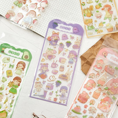 Kawaii Gold Foil Jelly Stickers - Craft and DIY featuring cute characters, pastel colors, and various adorable designs.