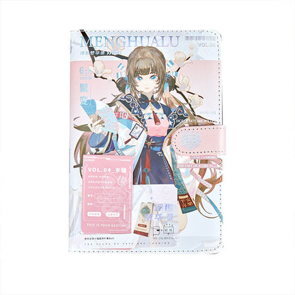 Magnetic Buckle Anime Journal with 3D Pages and Leather Cover featuring colorful anime artwork.