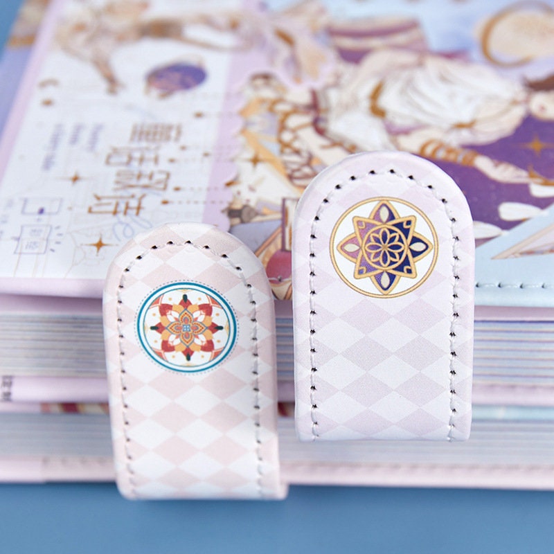 Fairy Tale Leather Journal with Magnetic Buckle in A5 size decorated with charming illustrations and intricate designs, perfect for kawaii stationery lovers.