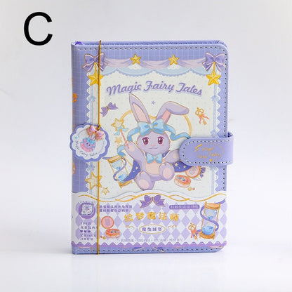 Magic Fairy Tales Journal - Pink Leather, A5, 196 Pages featuring a cute fairy rabbit on the cover with pastel colors and whimsical design.