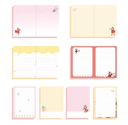 Dream Collector Magnetic Leather Notebook with Bookmark featuring kawaii-style illustrations, pastel colors, and lined pages.