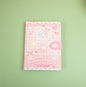 Millie's Leather Camping Journal with Colorful Pages - Cute pink cover with kawaii animal characters, ideal for planning camping trips, leather-bound stationery.