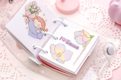 Lovely Plant and Flower Sticker Set in kawaii style, featuring 30 pieces with adorable pink and pastel designs, perfect for scrapbooking, journaling, and decorating planners.