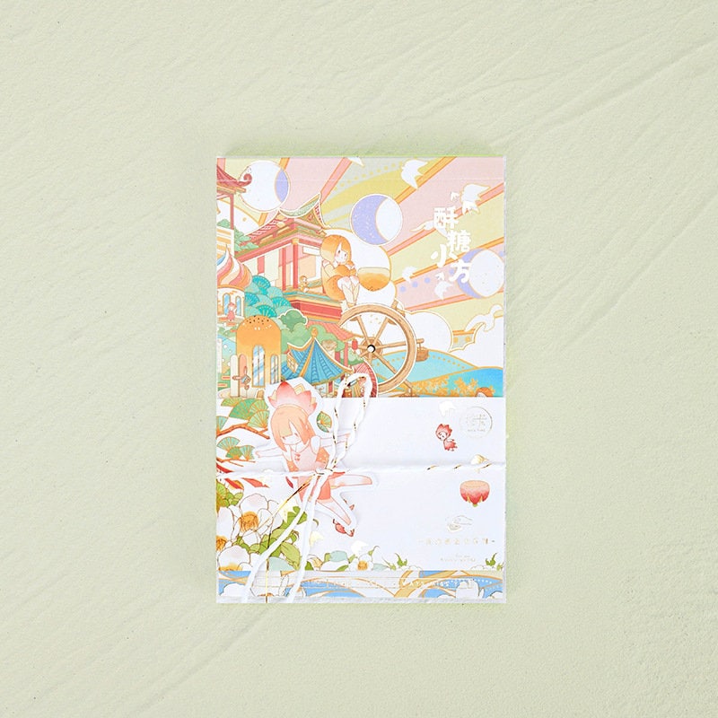 Candy Girl Sticky Note Pad, 50 Pages - Kawaii-style stationery featuring a colorful, whimsical design with candy motifs and a cute girl illustration.