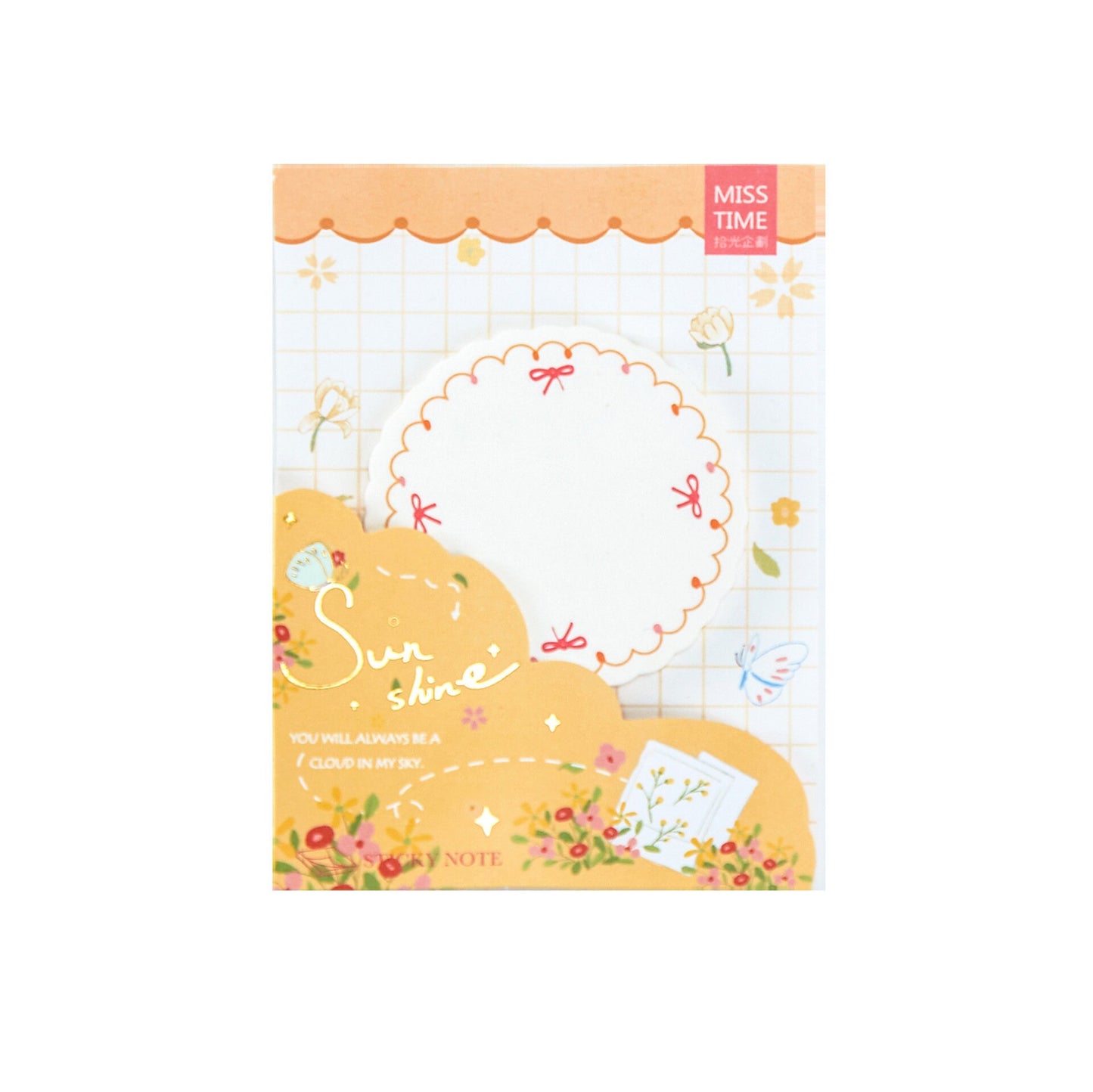 Picnic Notepad - 30 Sticky Notes for Journals featuring a cute floral design and sunshine theme, perfect for planners and diaries.