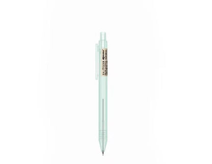 0.5mm transparent mechanical pencil, minimalist office stationery, sleek design, clear body, fine-point writing tool, retractable lead, professional writing instrument, lightweight pencil