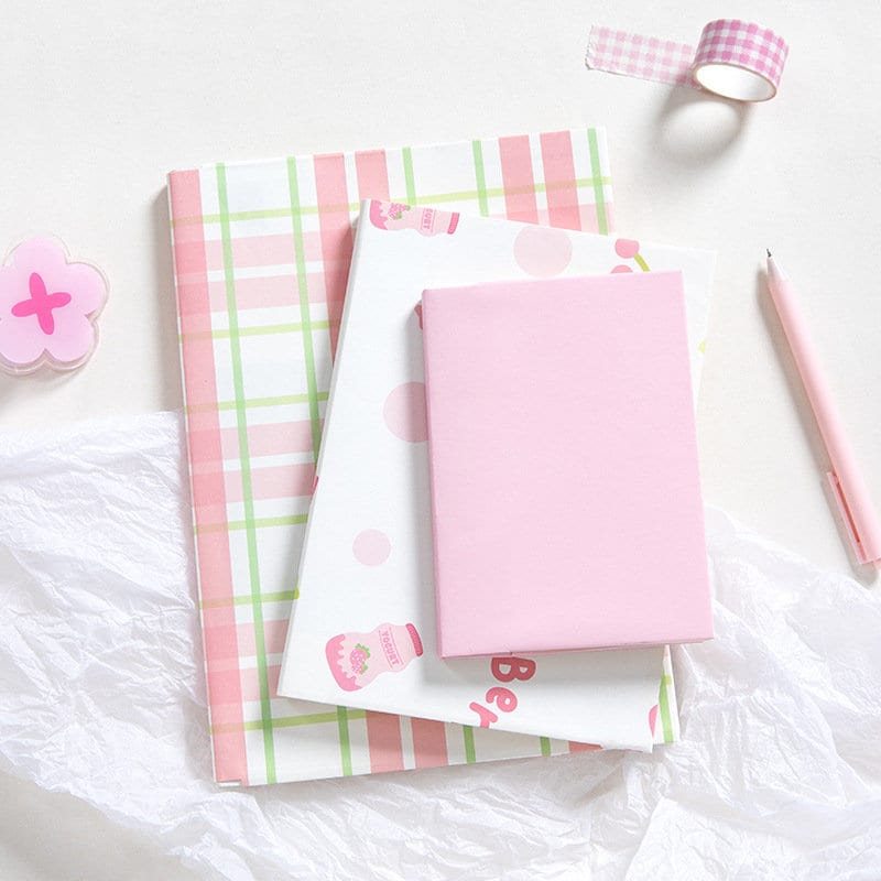 Kawaii Pastel Gift Wrapping Paper - 6 Sheets in soft pastel colors featuring cute designs including pink plaid, polka dots, and adorable kawaii characters, perfect for gift wrapping and crafting.