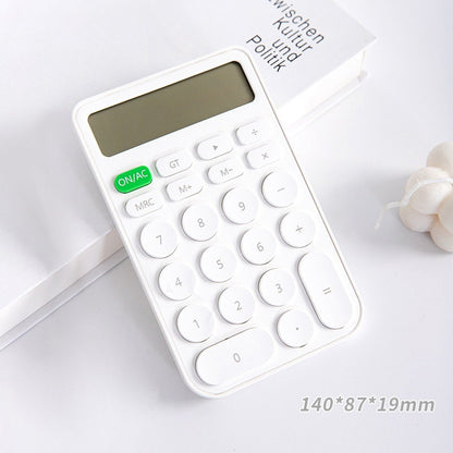 Big Button Cute Electronic Calculator with Display and Kawaii Design, 140*87*19mm Size, White